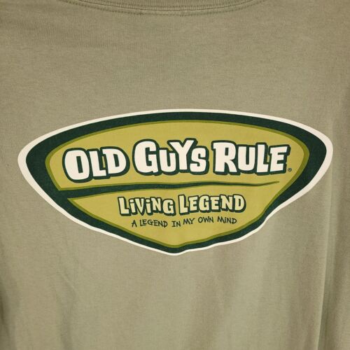 Old Guys Rule Men's Pullover T-Shirt Short Sleeve Light Green Size XL