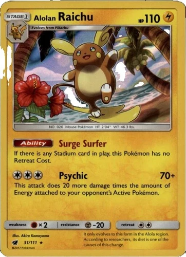 Raichu Pokémon Individual Cards with Holo