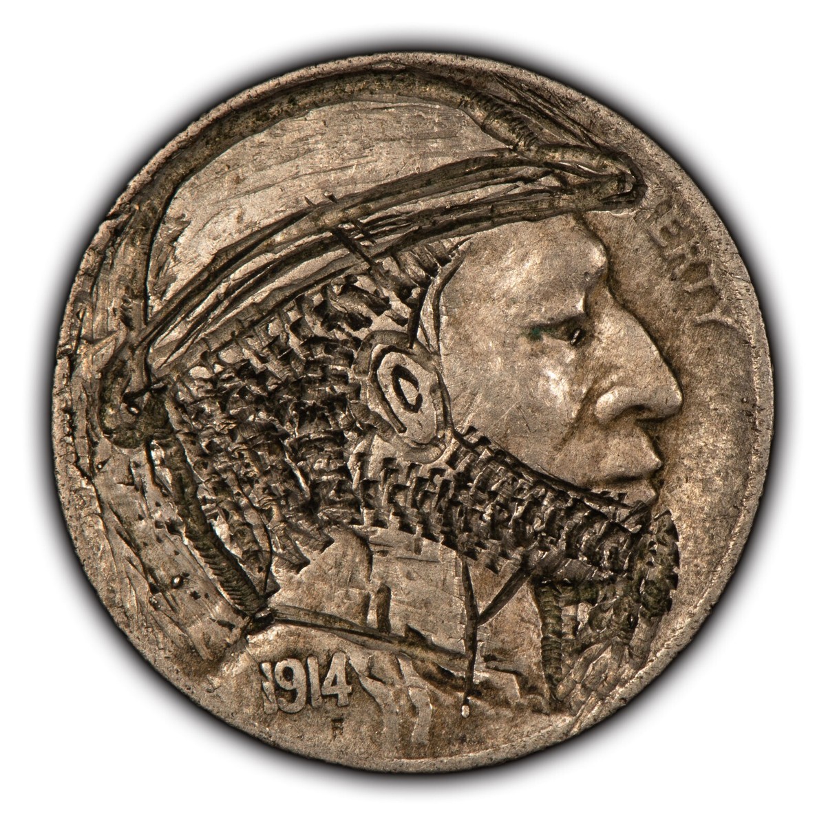 1914 5c Hobo Buffalo Nickel - Intricate Man in Hat with Beard