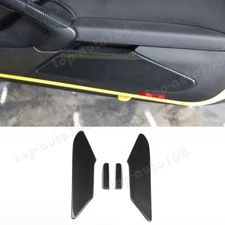 Carbon Fiber Look Door Storage Box Cover Trim For Porsche 718 Boxster 2017-2023