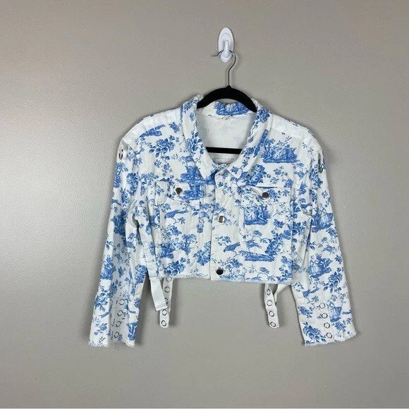 Classic Denim Jacket - Bird Toile