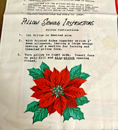 Spectrix American Museum Pillow Panel Poinsettia & Cheater Block Panel Remnant - Picture 6 of 7