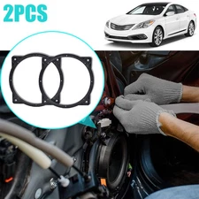 Pair 6.5-6.75" Front Door Speaker Adapter Spacer Ring w/ Harness For Kia Hyundai