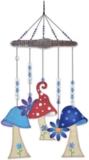 Sunset Vista Designs Forest Mushroom Wind Chime – Handcrafted Metal, 24"