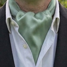 Men's Pale Sage Light Green Ascot Cravat