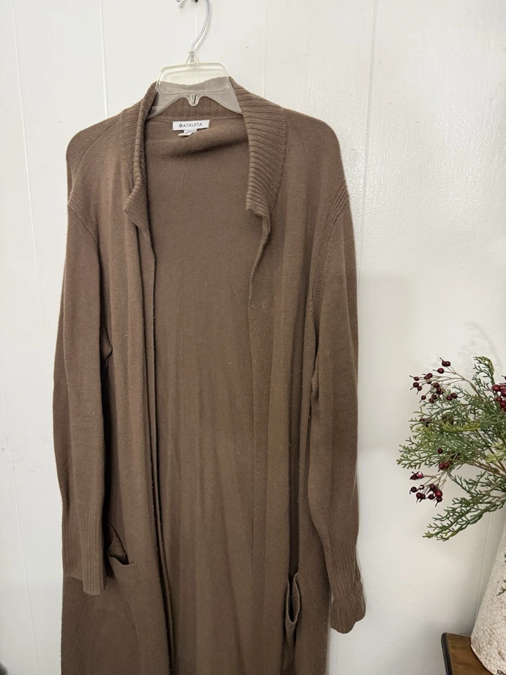 Suéter Plumero Athleta XL Lana Cachemira Bolsillos Usado en Excelente Condición Foto 2 de 4