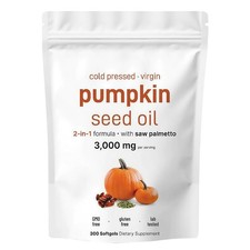 300 Softgels Pumpkin Seed Oil With Saw Palmetto, 3000mg Herbal Supplement