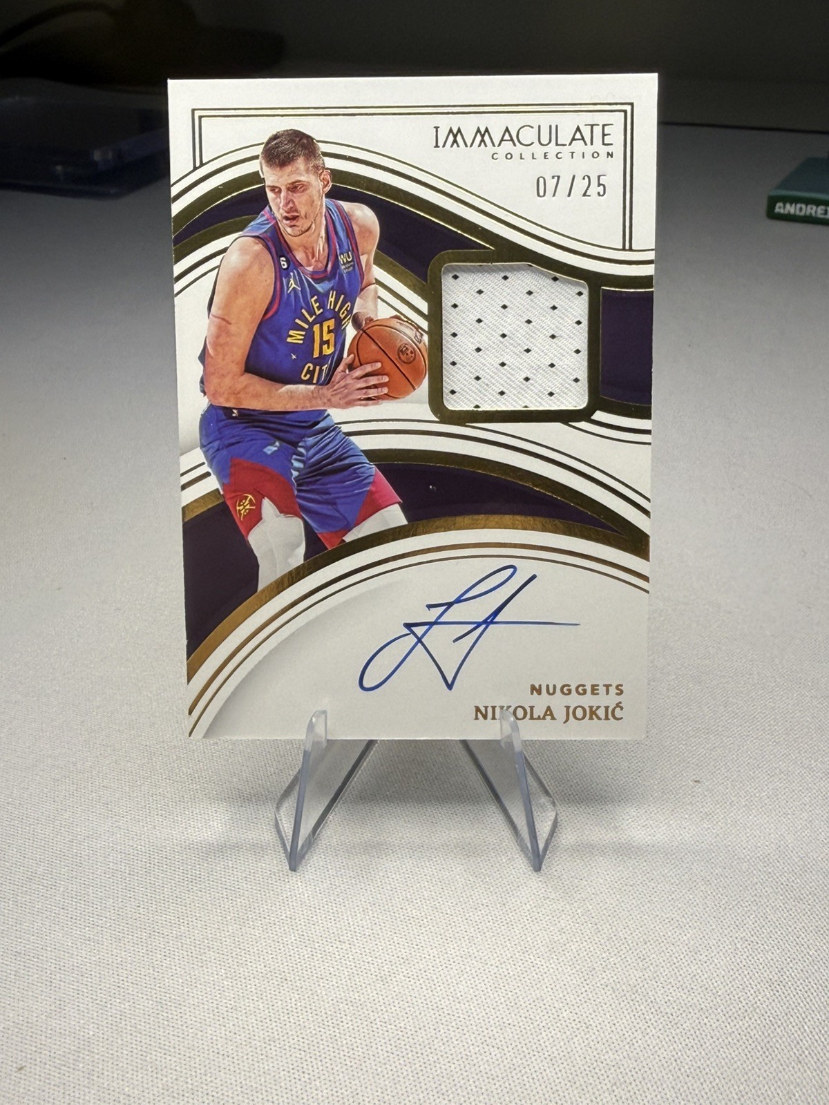 2022-23 Immaculate Basketball Nikola Jokic Nuggets Game Used Patch Auto #/25