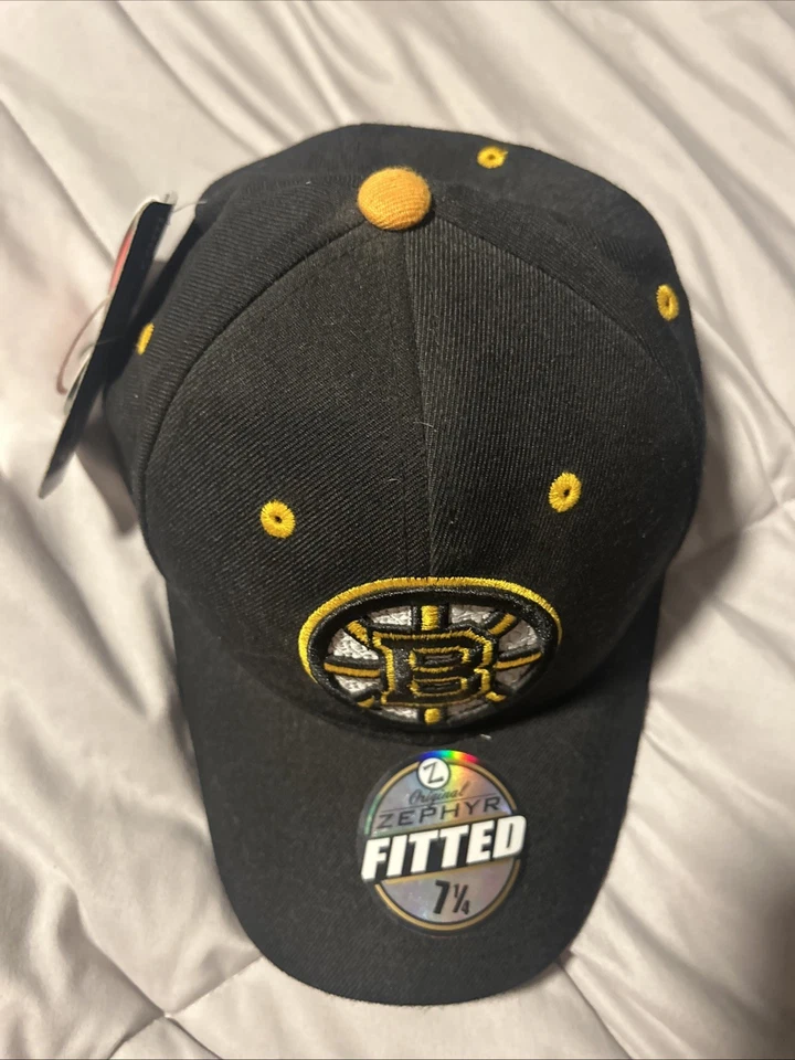 BOSTON BRUINS Black Zephyr 7 1/4 Baseball Cap Hat Embroided logo NEW NHL - Image 2 of 4