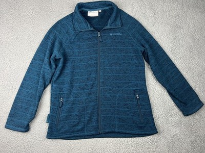 Mountain Warehouse Jacket Womens 12 Blue Fleece Full Zip Pockets Striped