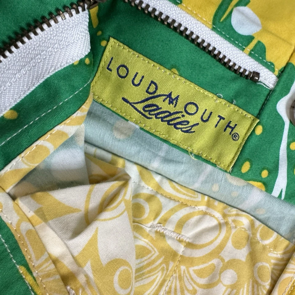 Loudmouth Ladies Golf Pants Green & Gold Smash Women's 4x29L Discontinued Print - Image 3 of 4