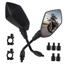 2PCS Motorcycle Mirrors,360 Adjustable Motorcycle Side Mirrors with 8mm Black