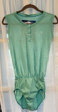Vintage DANSKIN Green Blouson Leotard OnePiece Cotton Blend Size Small USA NWT