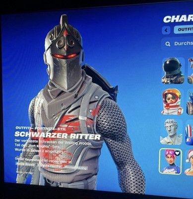 Fortnite Schwarzer Ritter Charakter-Outfit + Mako Hängegleiter Multiplayer 2017