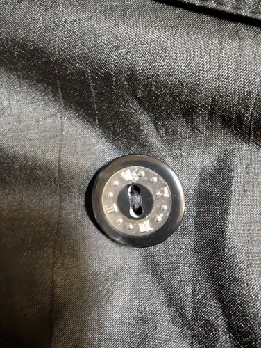 Women's Vintage Fleet Street Black Long Trench Coat With Gingham Accents And... - Picture 5 of 12