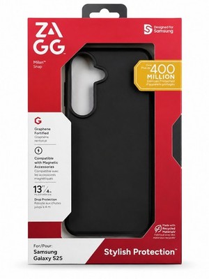 ZAGG Samsung Galaxy S25 Schwarz Snap Case Milan Stylisch Schutz Slim Leicht