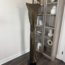 Reformation Anaiis Silk Maxi Dress NEW Morel Brown Sleeveless Satin NWT Small 2