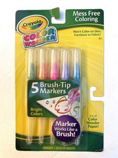 Crayola Mess Free COLOR WONDER 5 Bright/Neon Brush-Tip Markers Opened to Check 