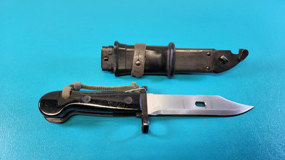 Vintage Russian Black Bayonet Knife & Scabbard + Frog TR880
