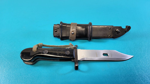 Vintage Russian Black Bayonet Knife & Scabbard + Frog TR880