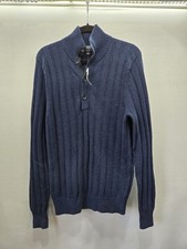 Banana Republic Mens 100 Cotton Pullover Sweater Navy Blue Sz M New