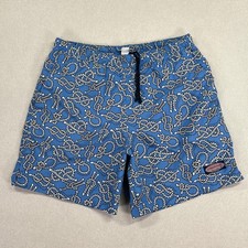 Vineyard Vines Swim Trunks Mens Medium Blue Nautical Rope Print Mesh Lined