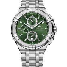 Maurice Lacroix AIKON AI1018-SS002-630-1 Steel 44mm Green Dial Chronograph NWT
