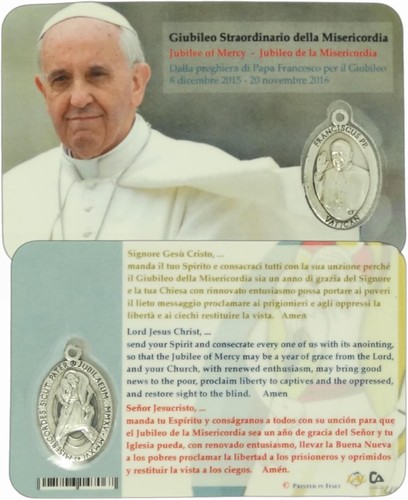 Pope Francis Collectors Prayer Card with a Sealed Jubilee 2016 medal and Prayer - Picture 3 of 4