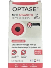 Optase MGD Advanced Dry Eye Drops  .33 fl oz  Exp2027