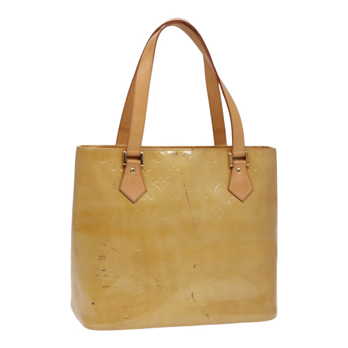 LOUIS VUITTON Monogram Vernis Houston Hand Bag Beige M91004  display picture 1
