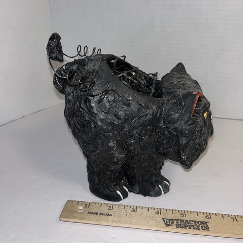 Contenedor de caramelos brillantes gato negro Halloween aspecto vintage Dept 56 *Leer* - Imagen 5 de 19
