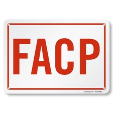 FACP Sign S9296AL10 Red On White 7x10 Inch Aluminum Fire Alarm Control Panel