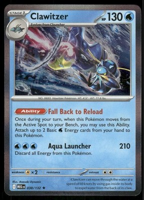 Clawitzer - Holo - Rare - 038/132 - NM