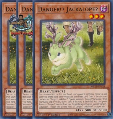 Yugioh! 3x Danger!? Jackalope? MP25-EN448 Common 1st Ed NM