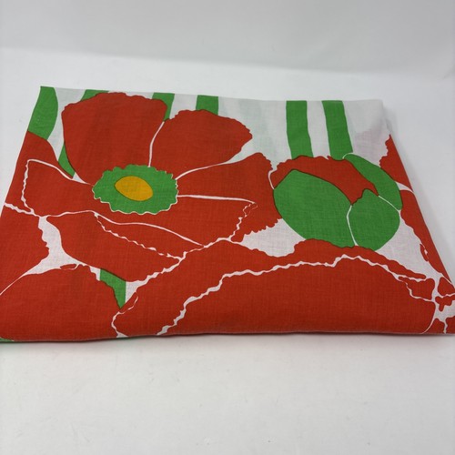 Vintage Burlington Spannbettlaken Marimekko rot Mohnblumen Blumen Mod bügelfrei - Bild 4 von 8