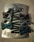 Hot Topic Glitter Bow Snap Hair Clips Set of 5 Multicolor/Black, see description — photo 1