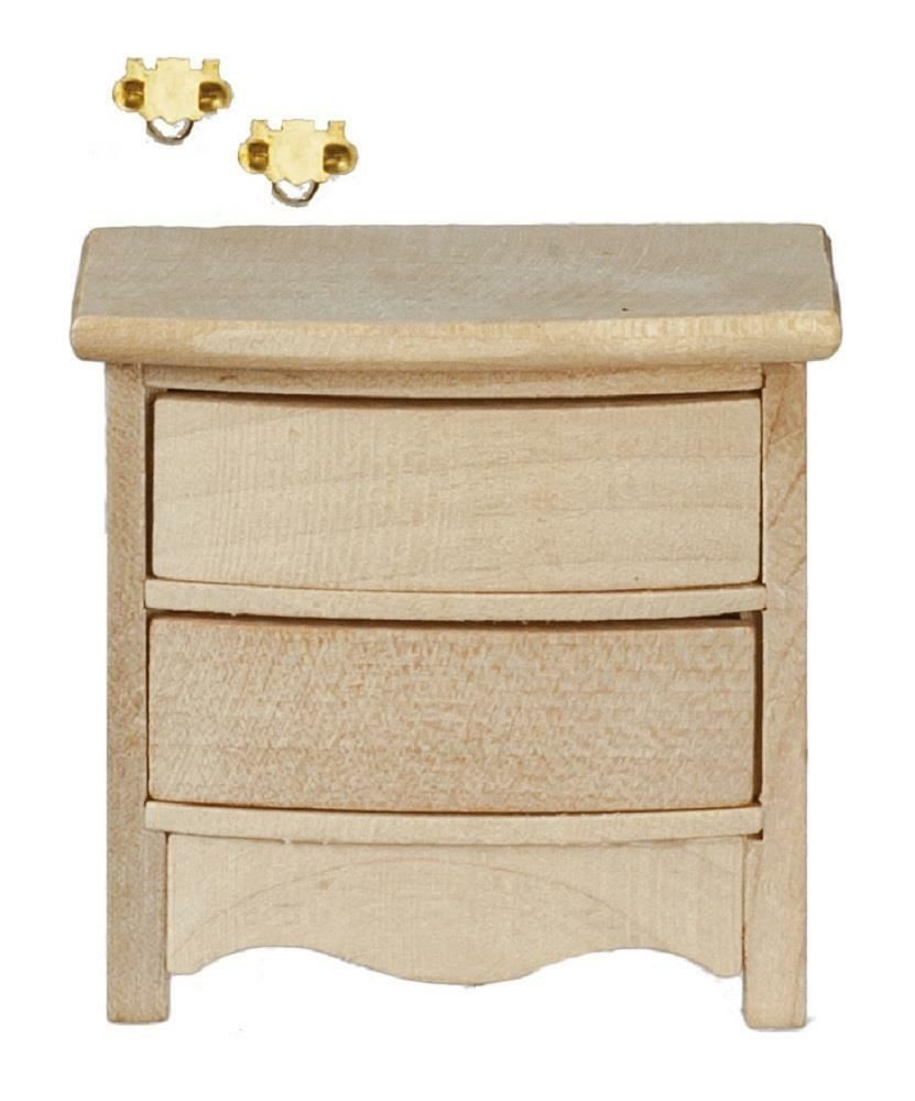 Dolls House Bedside Chest Unfinished Nightstand Miniature Bedroom Furniture 1:12