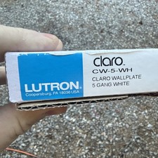 Lutron Claro 5-Gang Wallplate Gloss White CW-5-WH  1-Pack - Brand New 