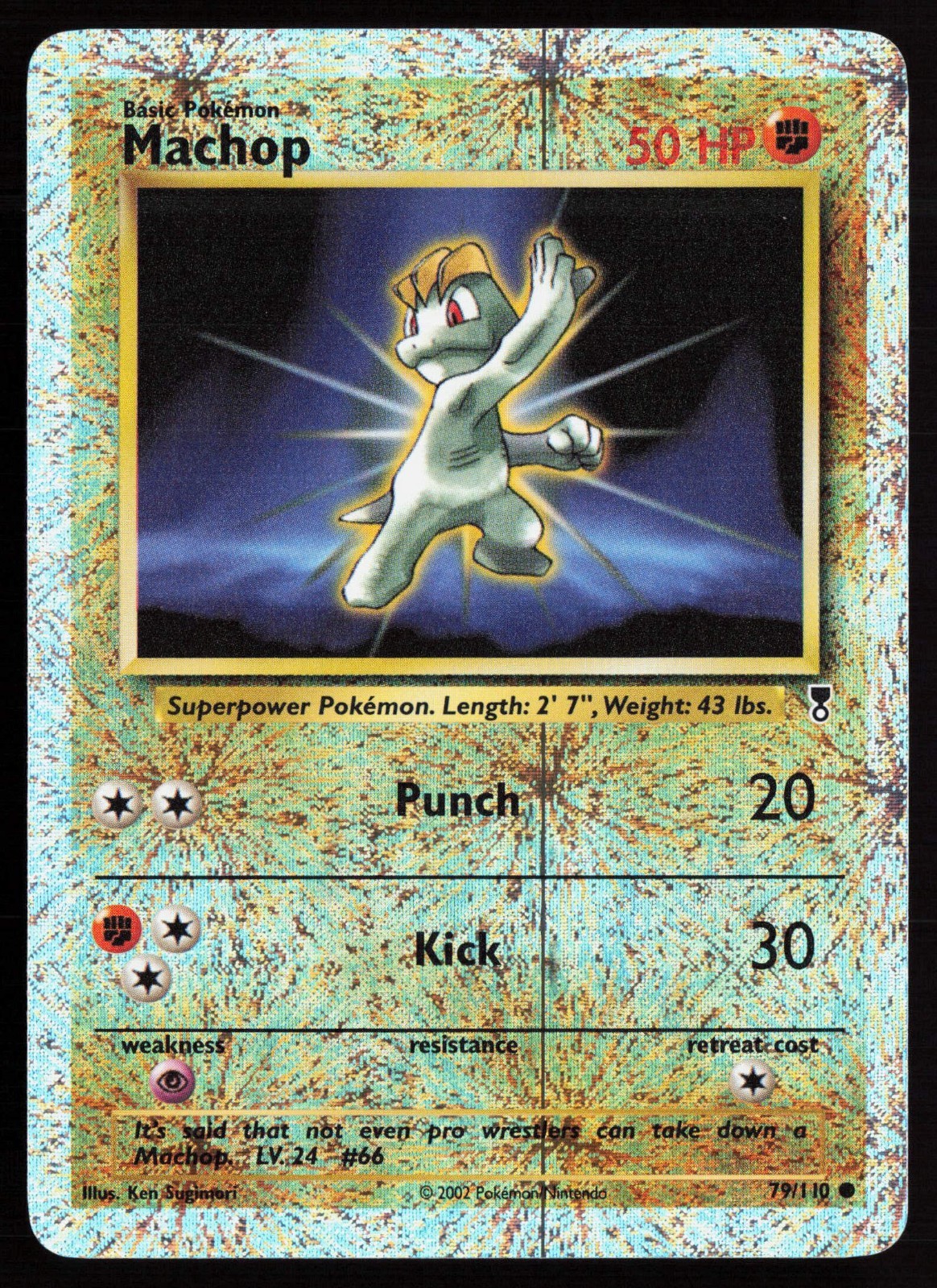 2002 Pokemon Legendary Collection Reverse Holo Foil /110 Machop #79 NM