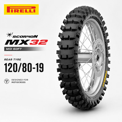 120/80-19 MX32 MID SOFT, PIRELLI TYRE SCORPION MX32 2025 'CRF KXF RMZ SX RM YZ'