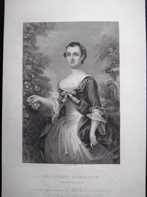 Martha Washington 'Mother of America' Original engraving by J.Rogers 7''x10.5''