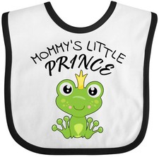 Inktastic Mommy's Little Prince- Cute Frog Baby Bib Frogs Mom Mother Son Boy New
