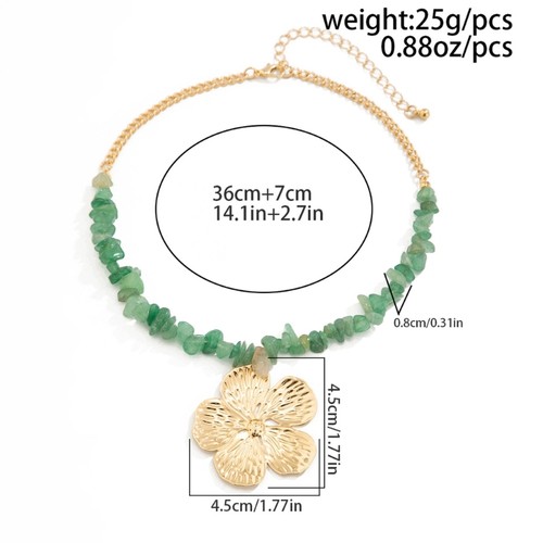 Versatile Retro Collarbone Chain With Floral Stone Accent Everyday Wear Jewelry - Bild 8 von 8