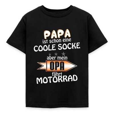 Opa Fährt Motorrad Biker Opi Kinder T-Shirt