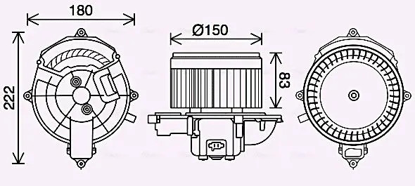 Ventola abitacolo CN8310 AVA QUALITY COOLING per CITROËN PEUGEOT