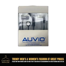NIB Auvio Headphone High Performance Metal Earbuds with Mic NEW