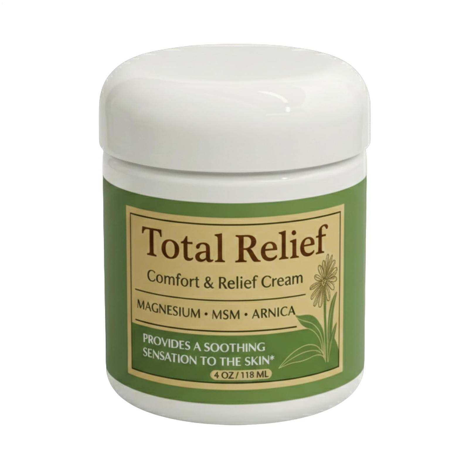 Crema de magnesio Total Relief para mayor comodidad - Crema de árnica de rápida absorción.