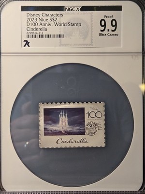 2023 Niue 1 oz Silver Proof Disney 100th Anniv Cinderella Stamp NGC PF 9.9 UC PR