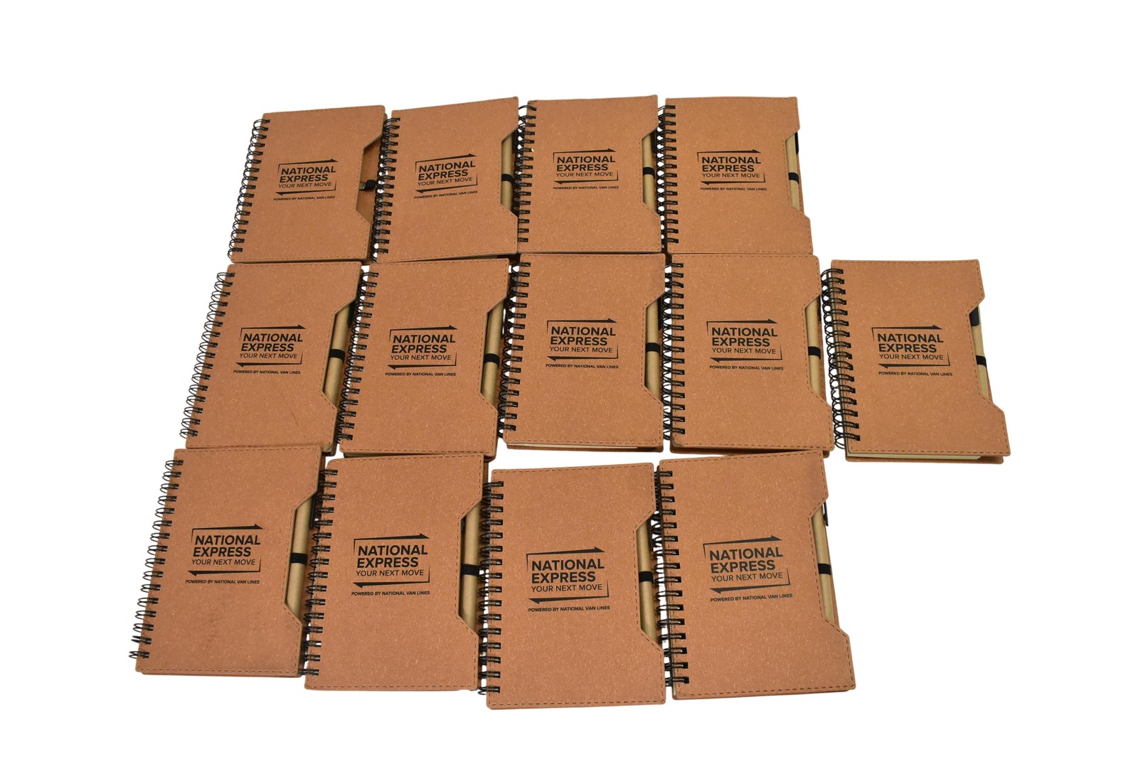 National Express Spiral Sticky Note Notepad Lot Of 13 Pocket Brown Pen