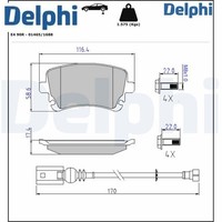 Delphi LP1911 Bremsbelagsatz FüR Scheibenbremse Bremsbelagsatz FüR VW